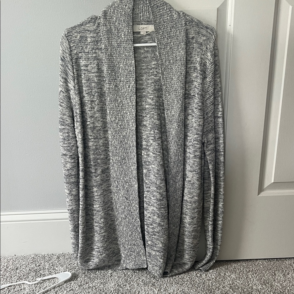 LOFT Women's Blue/White Cardigan